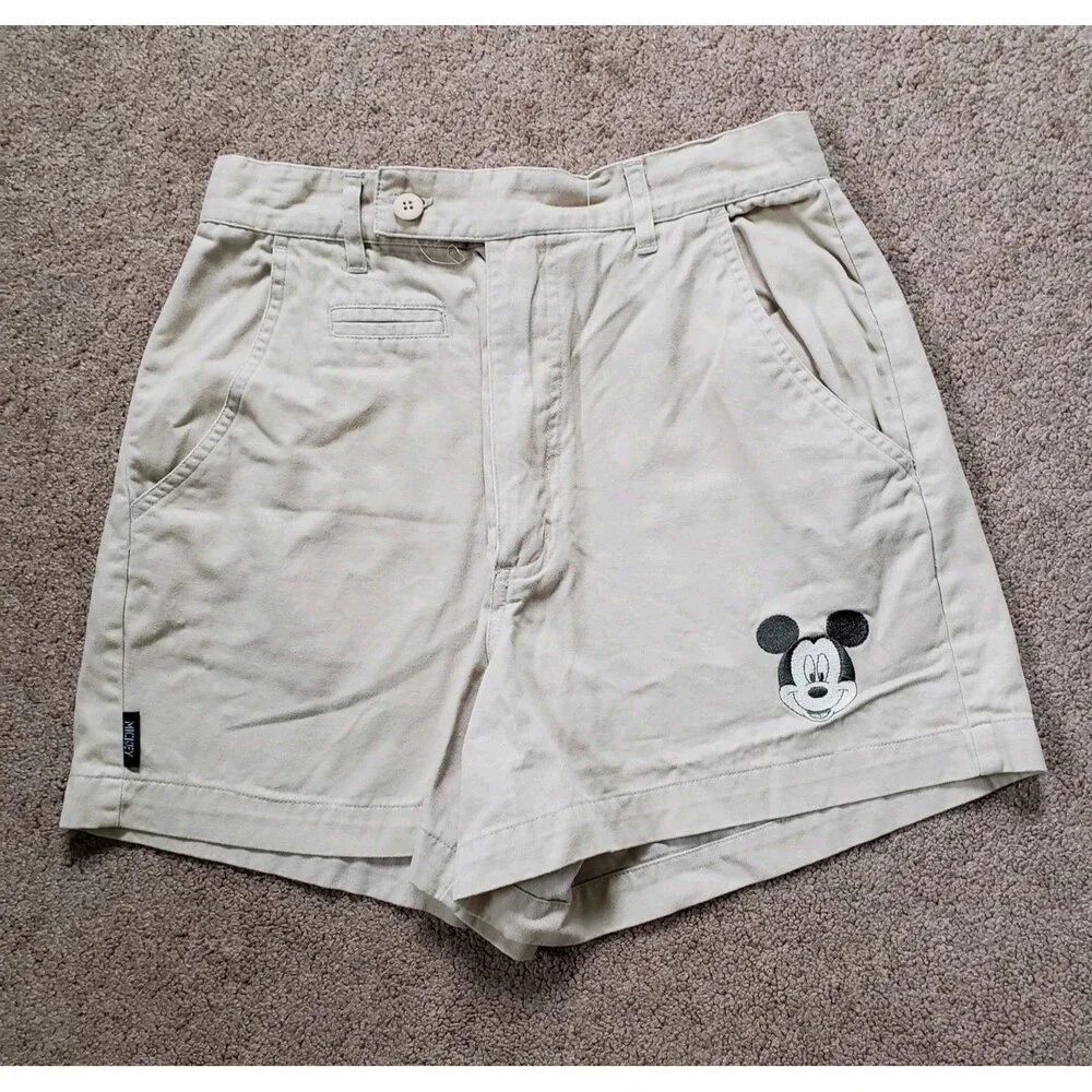 Vintage 90s Mickey Unlimited Mom Shorts Cotton Size 9/10 Girls Embroidered
